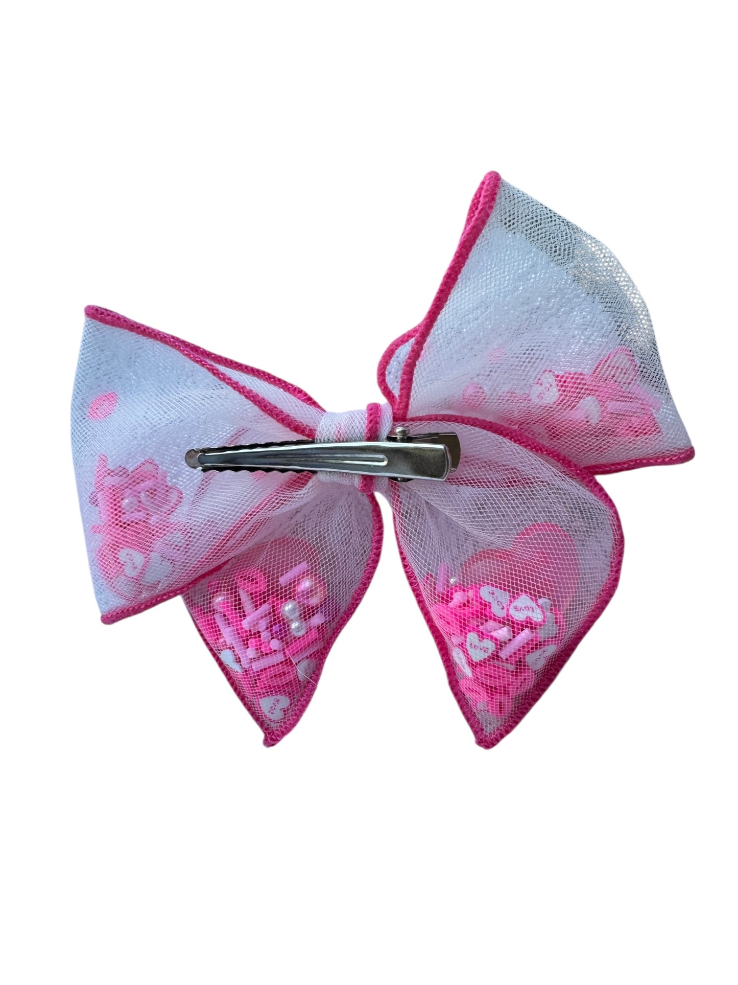Valentine's Day Shaker Hair Bows - Confetti Bows for Girls