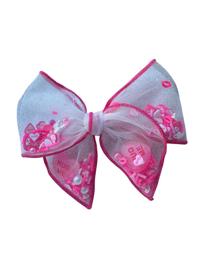 Valentine's Day Shaker Hair Bows - Confetti Bows for Girls
