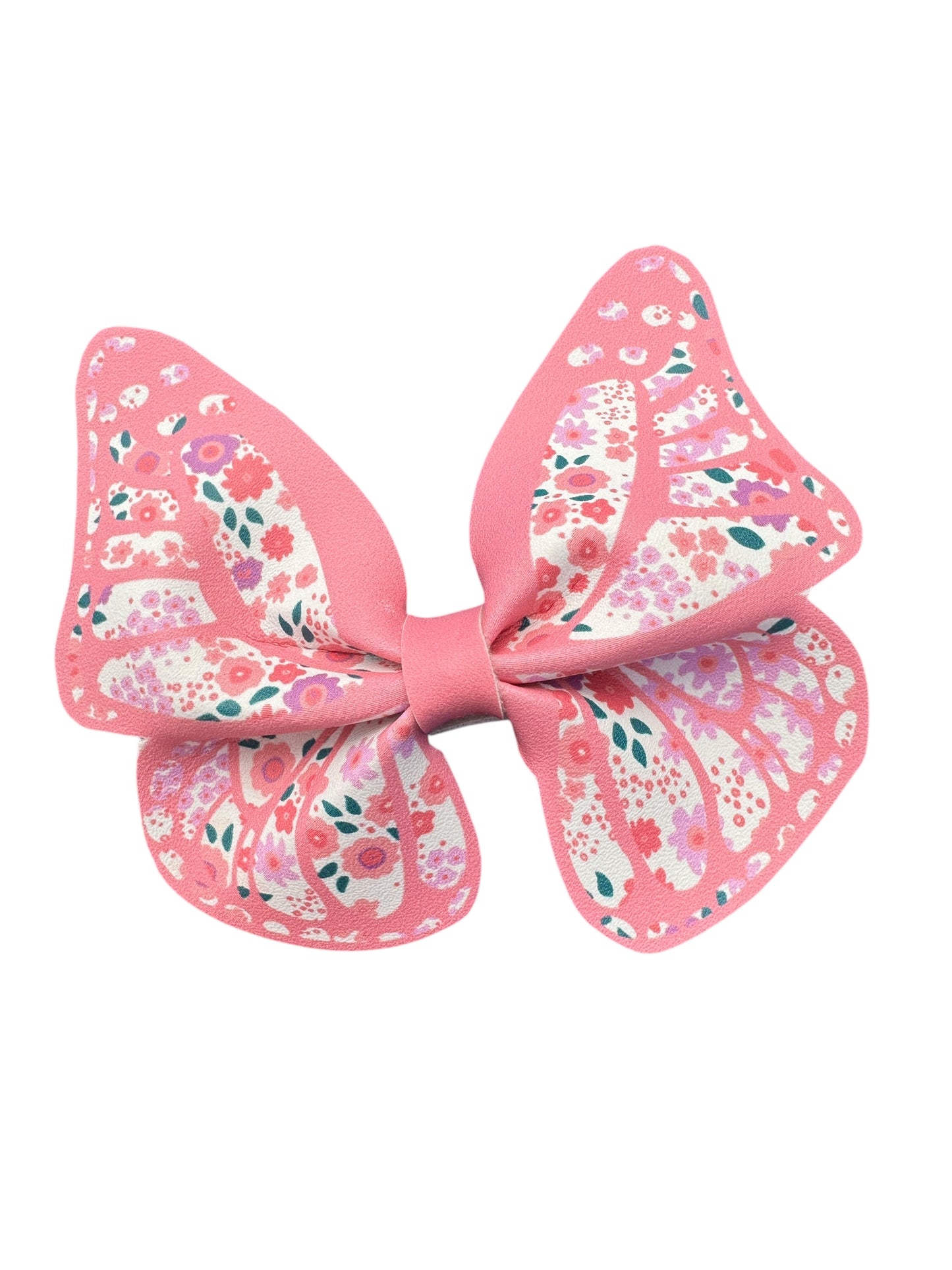 *Pink Butterfly Faux Leather Bows