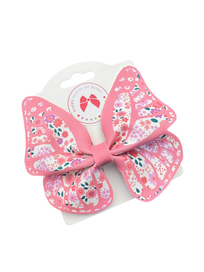 *Pink Butterfly Faux Leather Bows