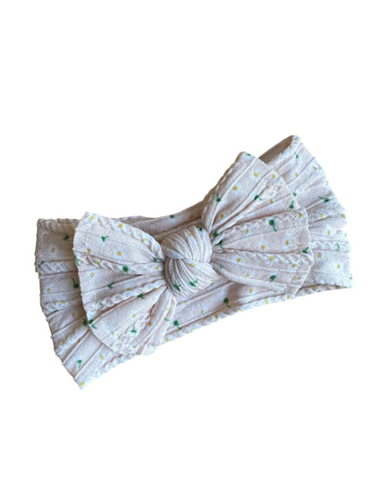 Stretchy Patterned Nylon Bow Headwraps – For Newborns and Infants