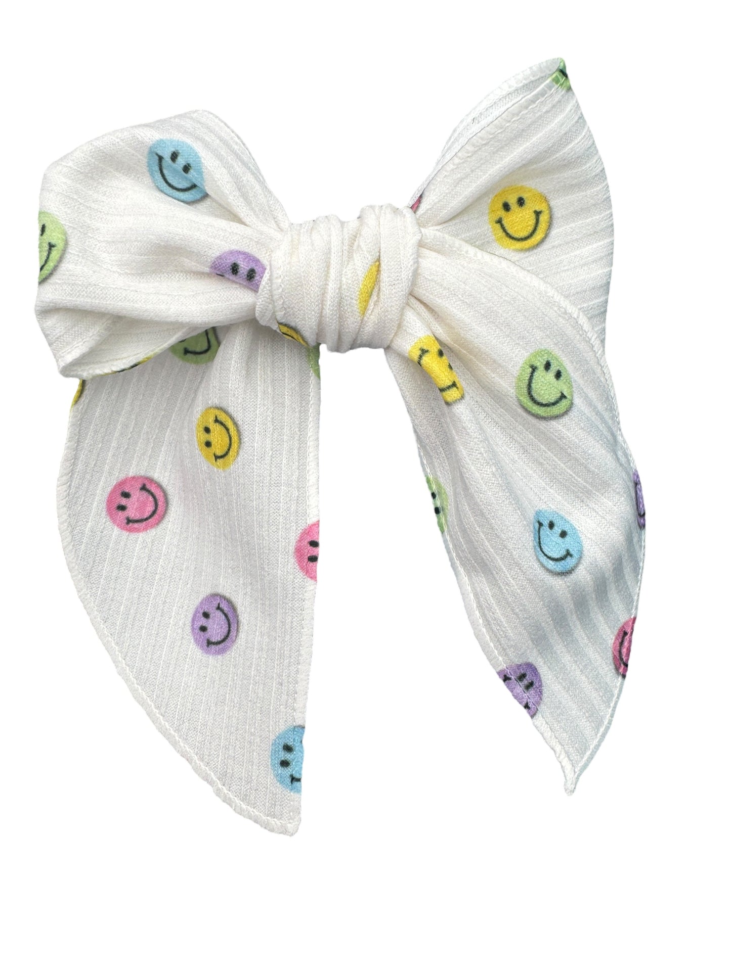 *Pastel Smiley Face Hair Bows