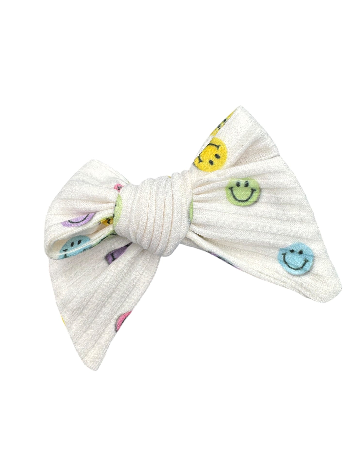 *Pastel Smiley Face Hair Bows