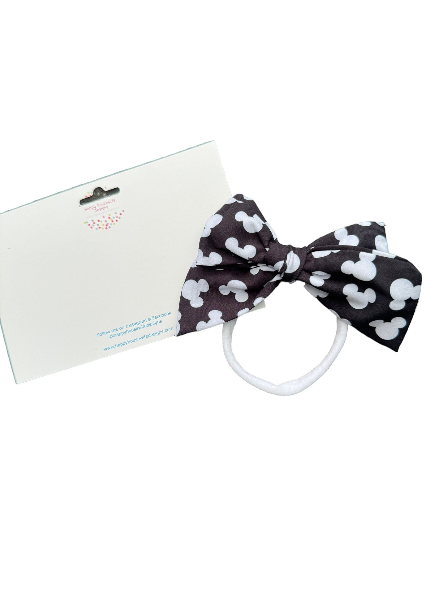 *Black and White Mouse Hair Bow