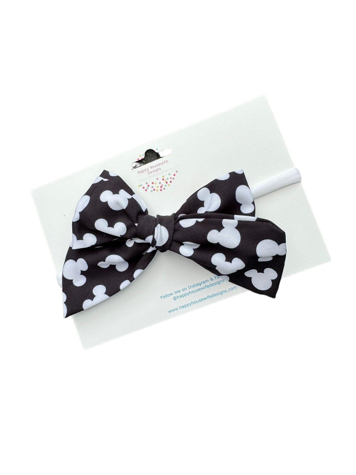 *Black and White Mouse Hair Bow