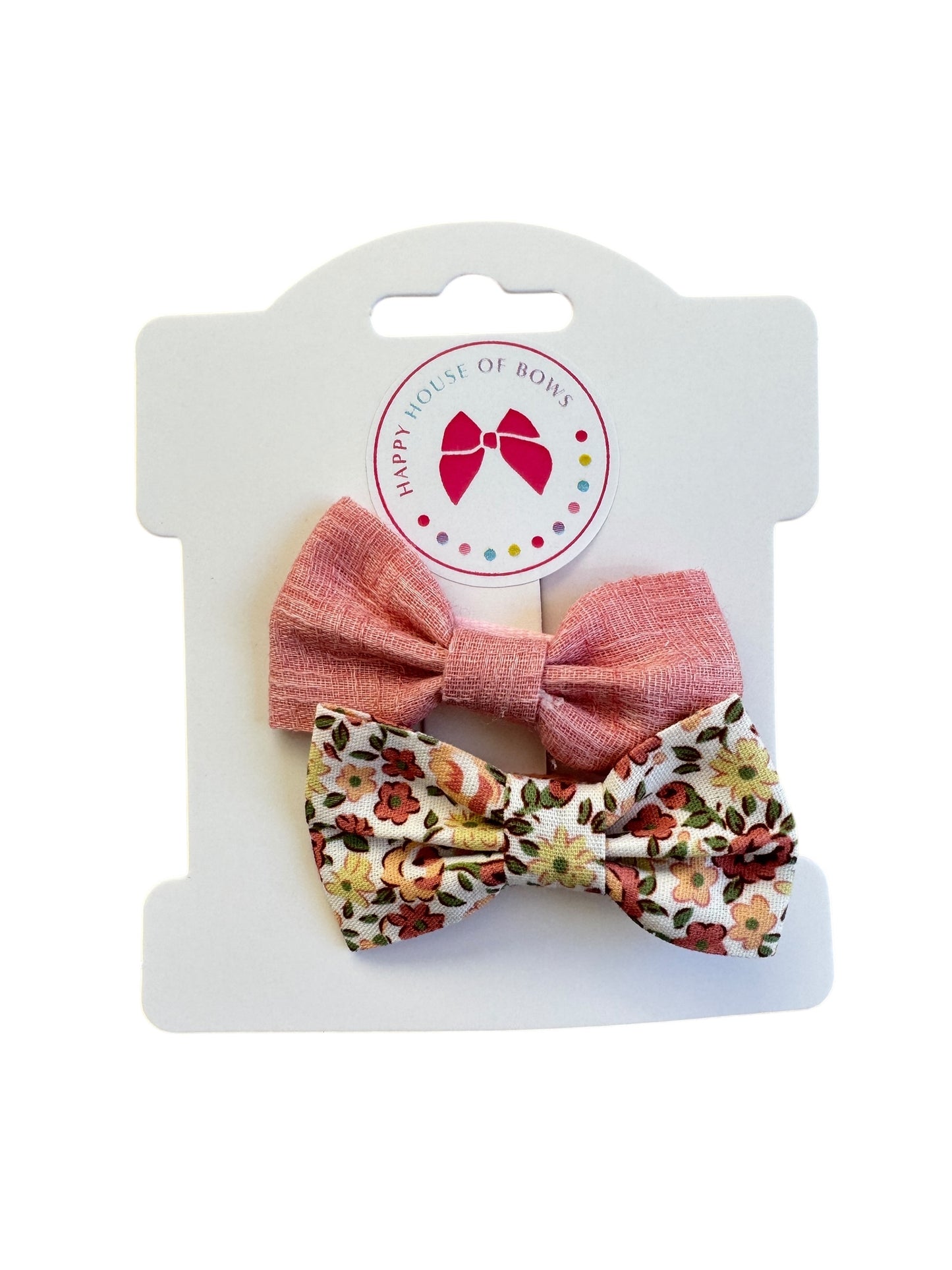 Mini Pink Linen Baby Hair Clips – Neutral Everyday Baby Bows for Infants & Toddlers