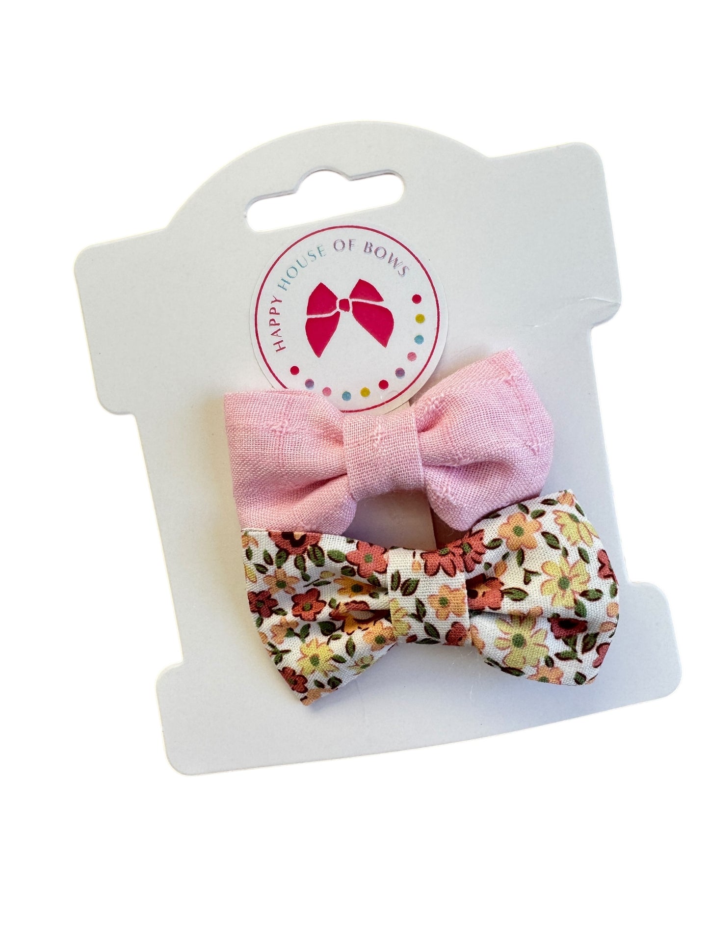 Mini Pink Linen Baby Hair Clips – Neutral Everyday Baby Bows for Infants & Toddlers