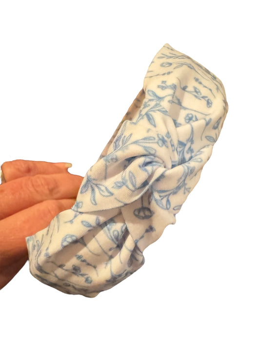 Blue Flower Hair Bows for Girls | Polyester Bow Clips & Headbands