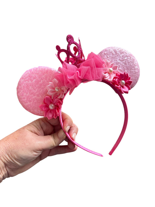 Perfect Pink Crown Princess Mouse Ear Headbands