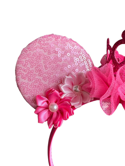 Perfect Pink Crown Princess Mouse Ear Headbands