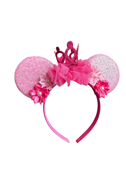Perfect Pink Crown Princess Mouse Ear Headbands