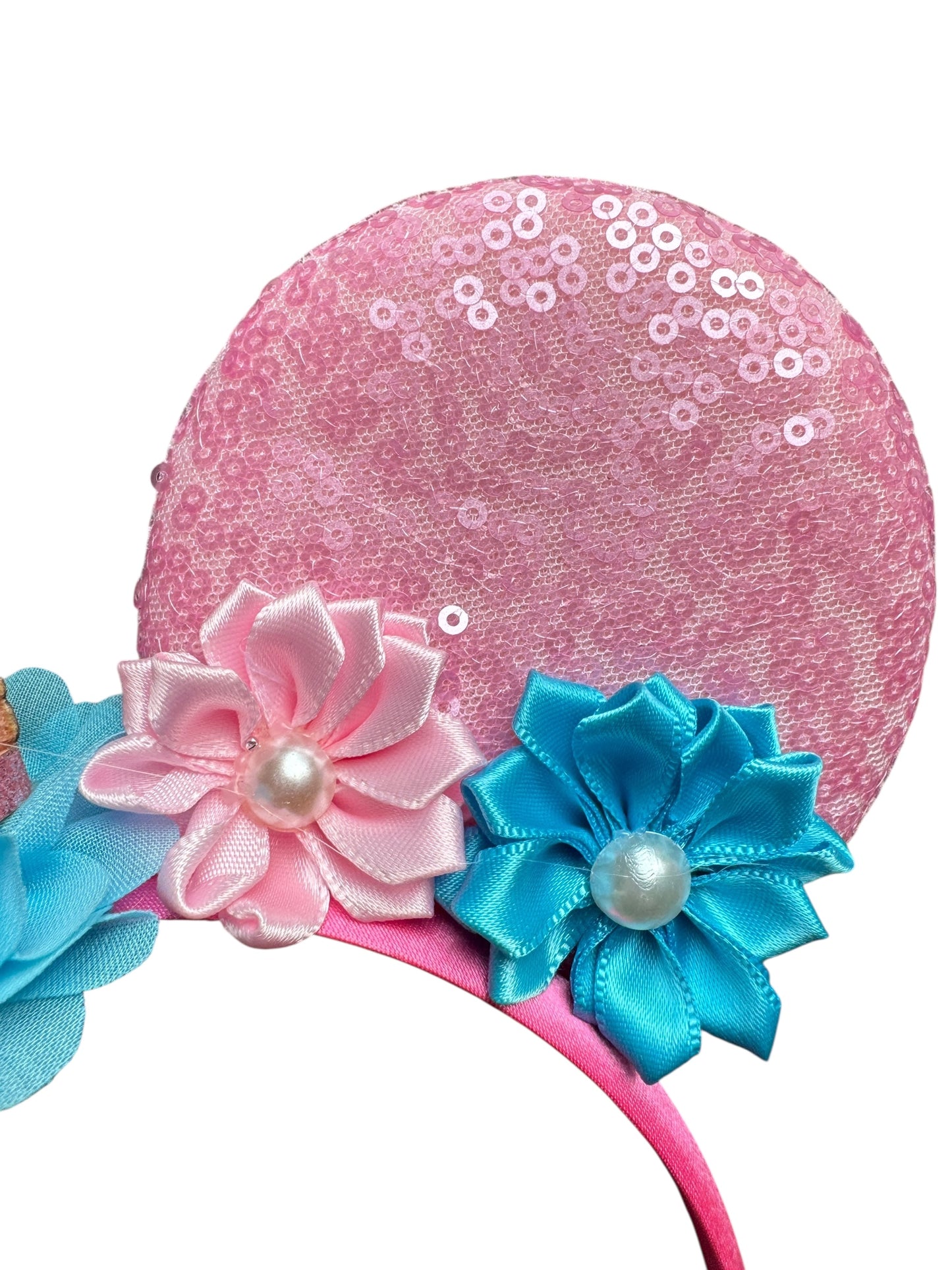 Pink and Aqua Crown Princess Mouse Ear Headbands