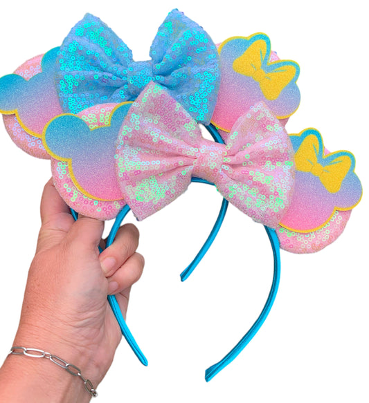 *Pink or Blue Minnie Ear Headband