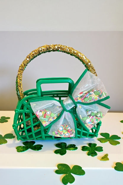 St. Patrick's Day Gift Basket for Girls - Hair Accessory Set with Bow & Headbands