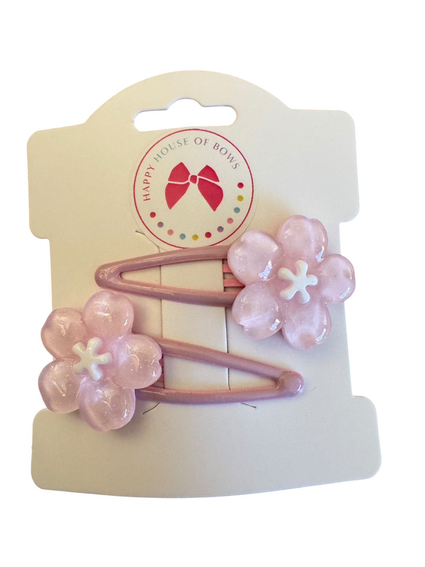 Pink Flower Hair Clips for Toddlers - Baby Girl Snap Clips for Spring