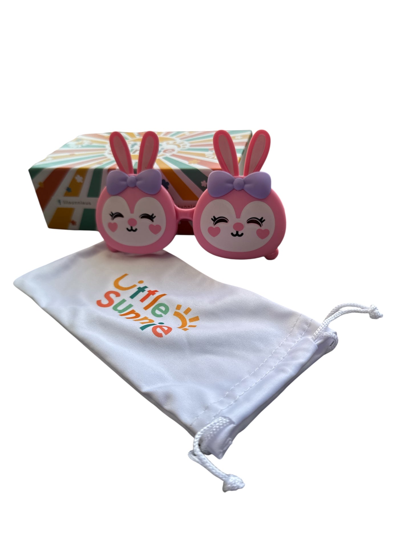 Pink and Purple Bunny Sunglasses for Toddlers Ages 3 - 10 | Kids UV Protection
