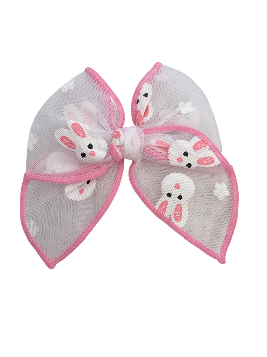 Tulle Bunny Hair Bows for Girls