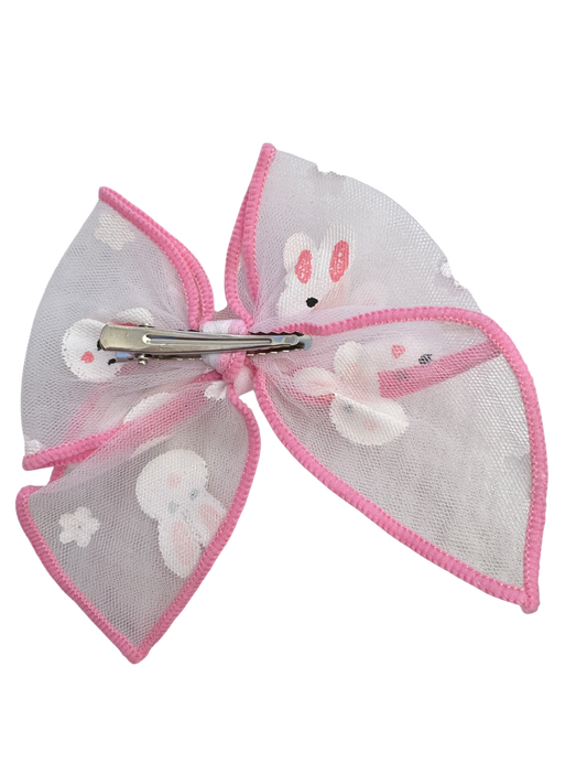 Tulle Bunny Hair Bows for Girls