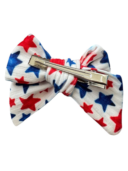 *Red & Blue Stars Hair Bows