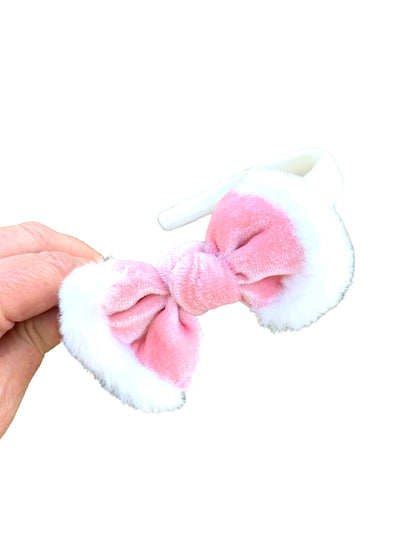 *Pink Velvet Santa Bows