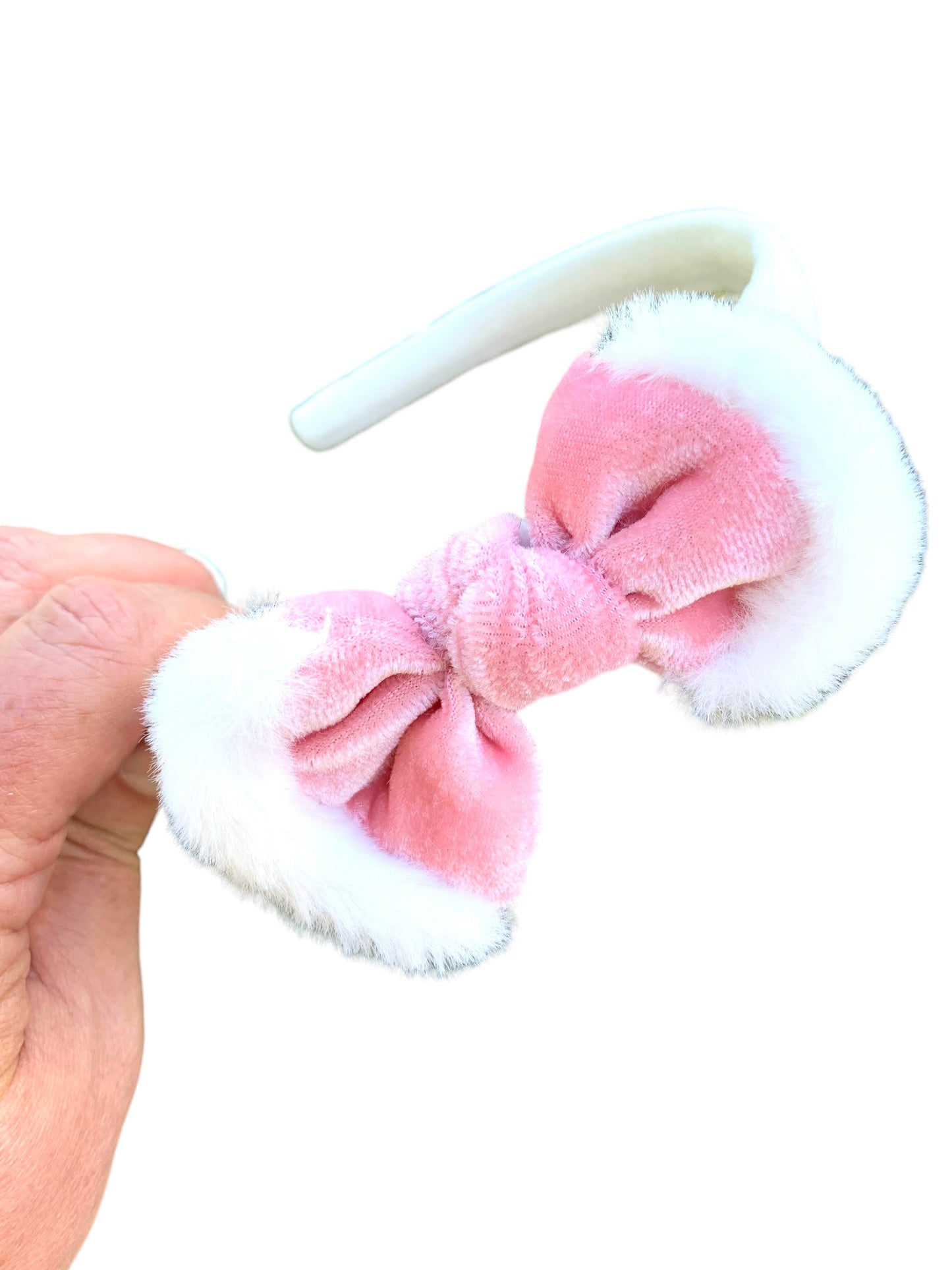 *Pink Velvet Santa Bows