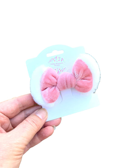 *Pink Velvet Santa Bows