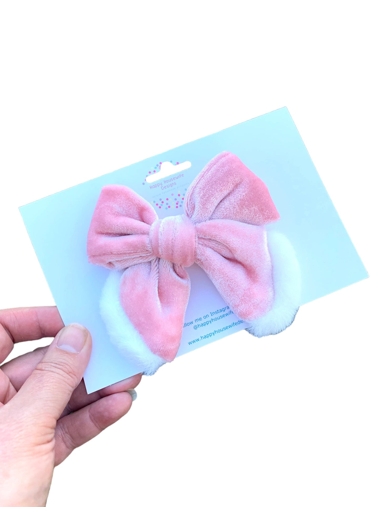 *Pink Velvet Santa Bows