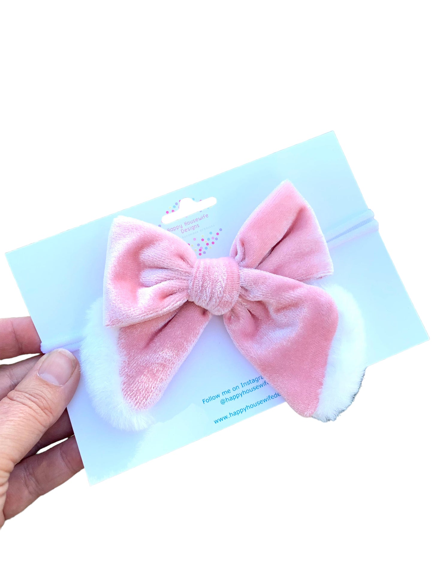 *Pink Velvet Santa Bows