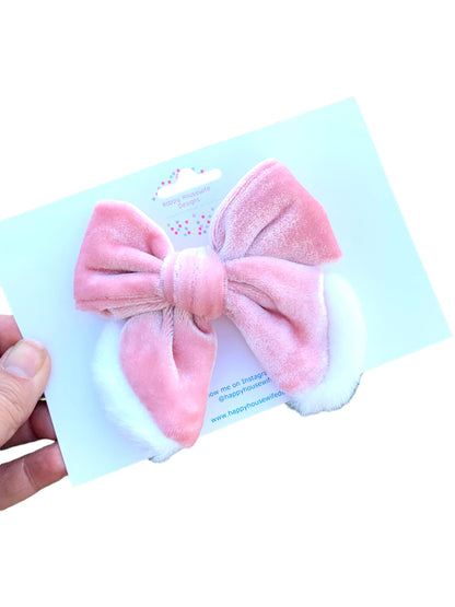 *Pink Velvet Santa Bows