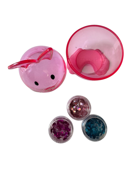 Easter Bunny Glitter Hair Gel Sampler Set - Pink, Purple & Blue Mini Hair Gels