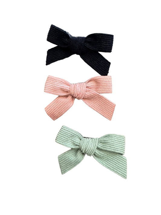 *Mini Corduroy Hair Bows