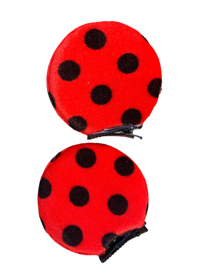 *Red Polka Dot Mouse Ear Clips