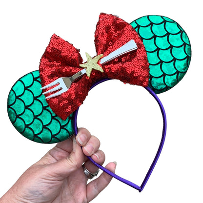 *Green Mermaid Mouse Ear Headband