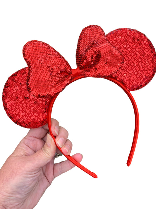 *Red Mouse Ear Headband