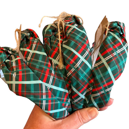 Green Plaid Headband - Tie Knot Christmas Holiday Headband for Women & Girls