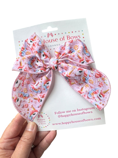 Unicorns and Rainbows Hair Bows for Girls