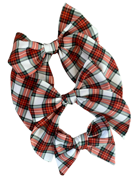 *Red Plaid Hair Bows