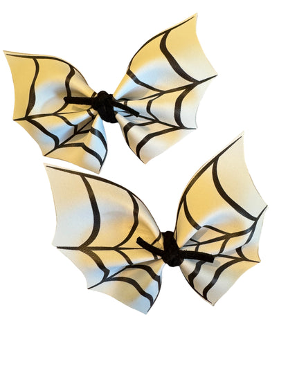 Spider Web Faux Leather Hair Bows