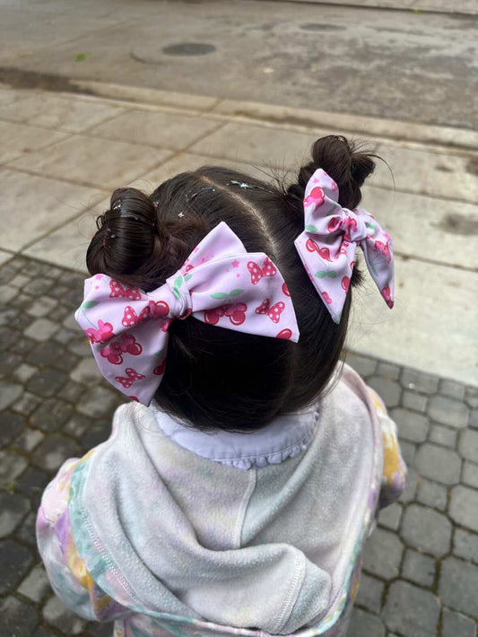 Cherry Mouse Hair Bows for Girls