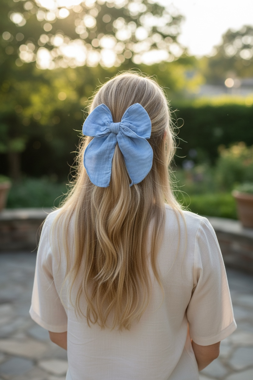 Spring Muslin Hair Bows for Girls | Alligator Clip Bows