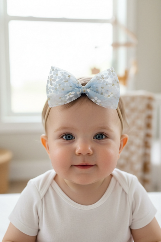 Daisy Tulle Hair Bows for Babies & Toddlers | Spring Flower Hair Accessories