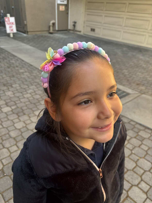 Pastel Butterfly Headband | Tulle Butterfly Satin Headband for Girls, Teens & Adults