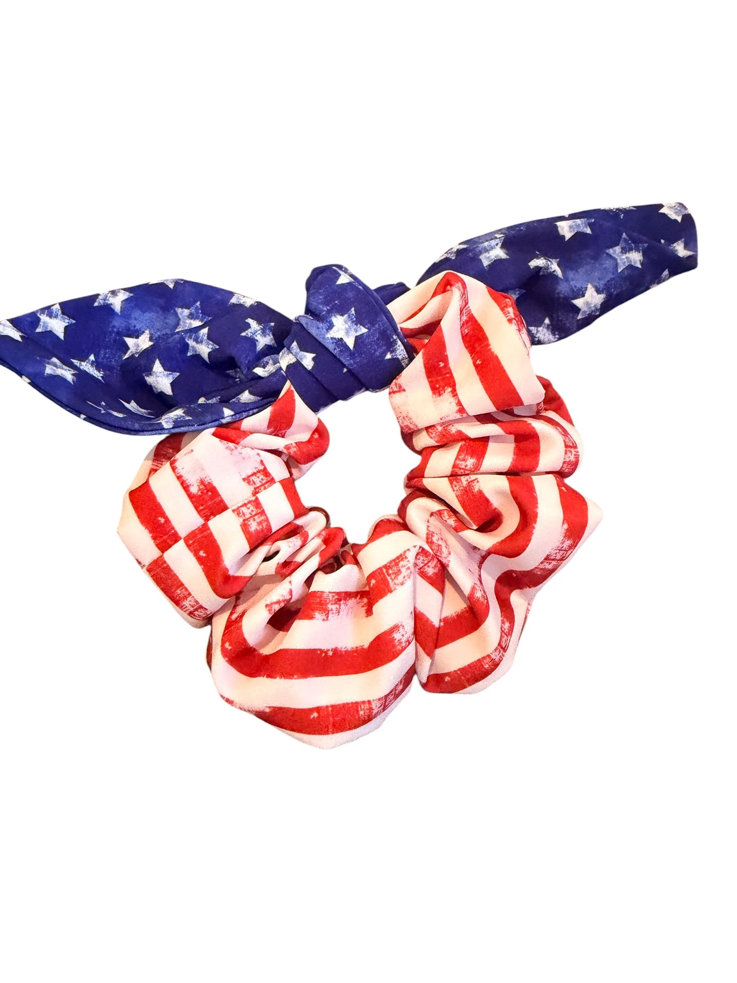 Stars & Stripes Scrunchie – Patriotic 4th of July Scrunchie for Girls & Women