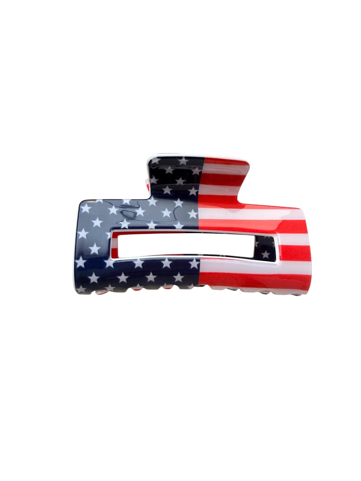 American Flag Rectangle Claw Clips – Patriotic Hair Clips for 4th of July