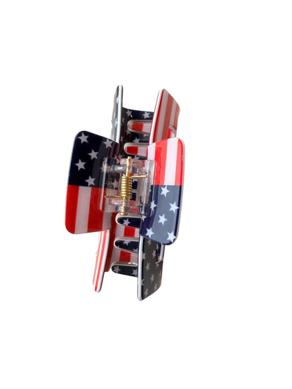 American Flag Rectangle Claw Clips – Patriotic Hair Clips for 4th of July