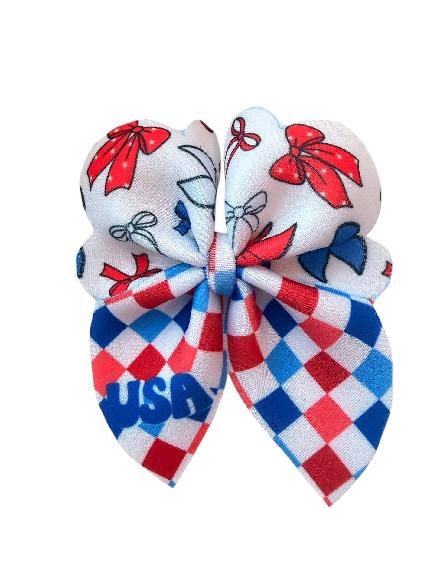 USA Bow Bubble Hair Bow – Patriotic Bow for Girls & Toddlers