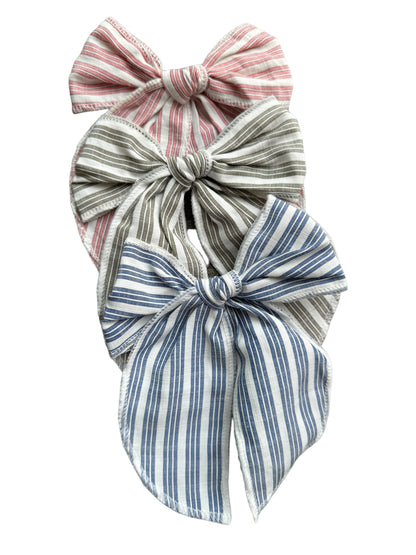 Pretty Striped Hair Bows