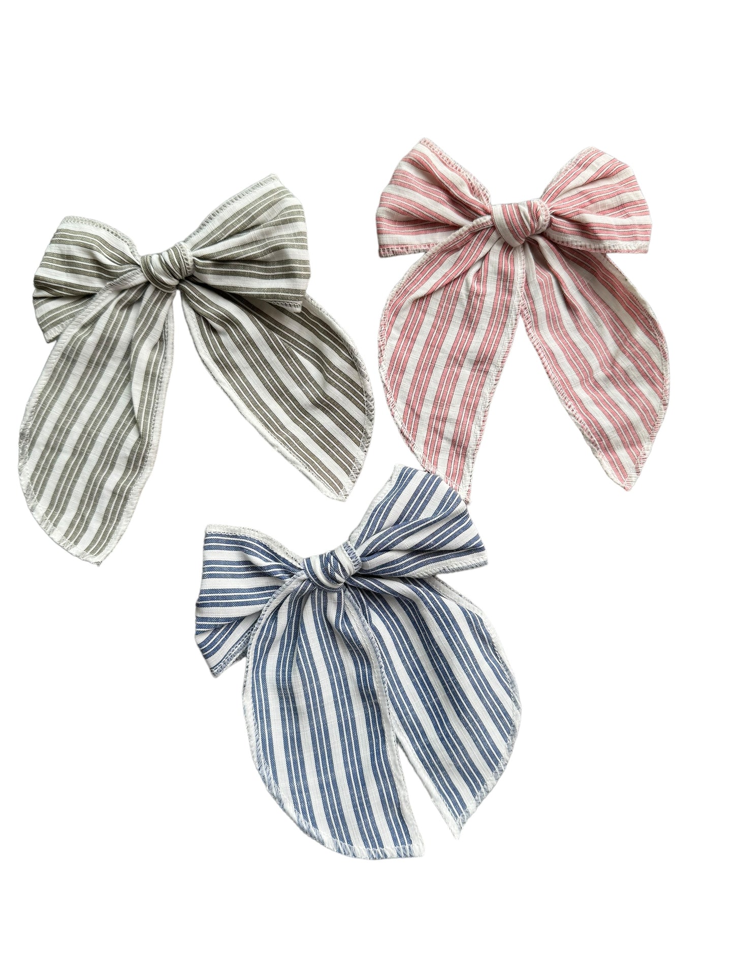 Pretty Striped Hair Bows