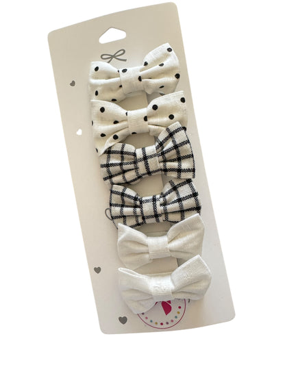 Mini Black & White Baby Hair Clips