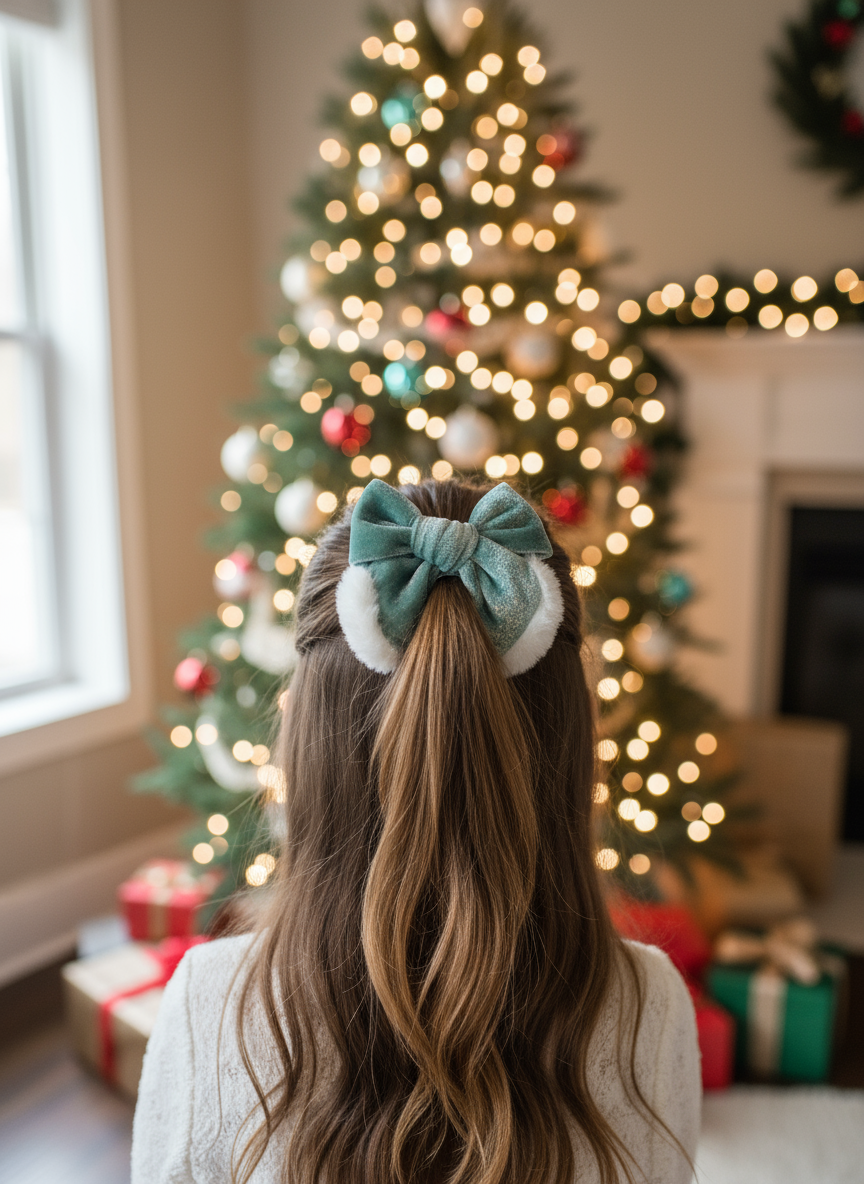 Aqua Velvet Santa Bow Lifestyle Image